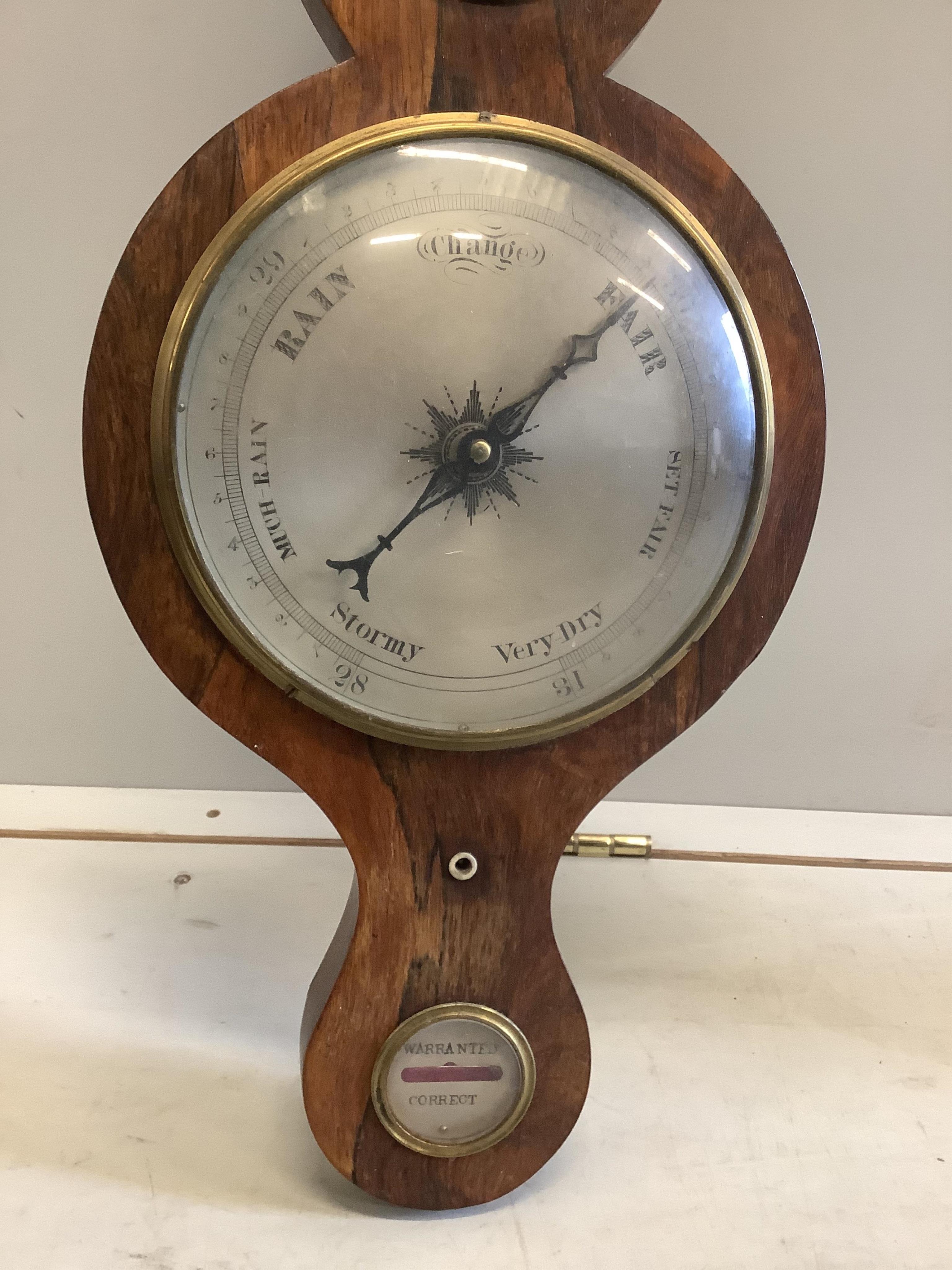 Two wheel barometers, height 98cm